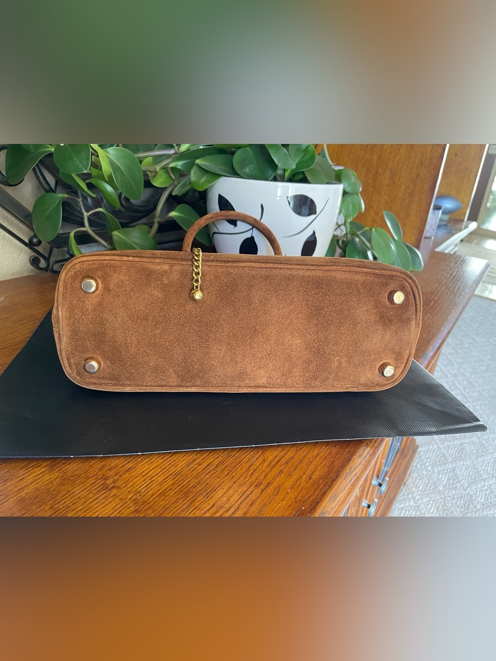 NWT COACH Lara Satchel Bag in Warm Brown Suede - Picture 7 of 14